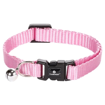 Flamingo Kattehalsbånd med Clickspænde & Klokke PINK
